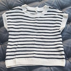 Blu Pepper Black and White Striped Sweater